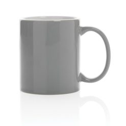 Kubek ceramiczny 350 ml z nadrukiem Twojego logo, materiał: ceramika, kolor: szary Kubek ceramiczny 350 ml z nadrukiem Twojego logo, materiał: ceramika, kolor: szary