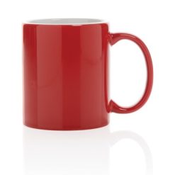 Kubek ceramiczny 350 ml z nadrukiem Twojego logo, materiał: ceramika, kolor: czerwony Kubek ceramiczny 350 ml z nadrukiem Twojego logo, materiał: ceramika, kolor: czerwony
