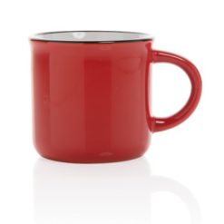 Kubek ceramiczny 280 ml z nadrukiem Twojego logo, materiał: ceramika, kolor: czerwony Kubek ceramiczny 280 ml z nadrukiem Twojego logo, materiał: ceramika, kolor: czerwony