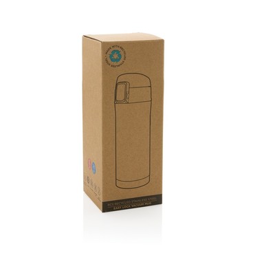 Kubek termiczny 300 ml, stal nierdzewna z recyklingu z nadrukiem Twojego logo, materiał: stal nierdzewna, stal, kolor: czarny Kubek termiczny 300 ml, stal nierdzewna z recyklingu z nadrukiem Twojego logo, materiał: stal nierdzewna, stal, kolor: czarny