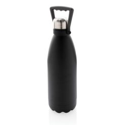 Butelka termiczna 1500 ml, stal nierdzewna z recyklingu z nadrukiem Twojego logo, materiał: stal nierdzewna, stal, kolor: czarny