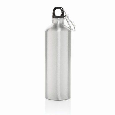 Butelka sportowa 750 ml z nadrukiem Twojego logo, materiał: aluminium, kolor: srebrny, czarny