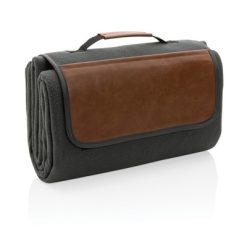 Koc piknikowy AWARE™ RPET z nadrukiem Twojego logo, materiał: pu, rpet, kolor: szary Koc piknikowy AWARE™ RPET z nadrukiem Twojego logo, materiał: pu, rpet, kolor: szary