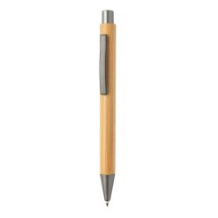 Bambusowy długopis z nadrukiem Twojego logo, materiał: bambus, żelazo, kolor: szary, szary
