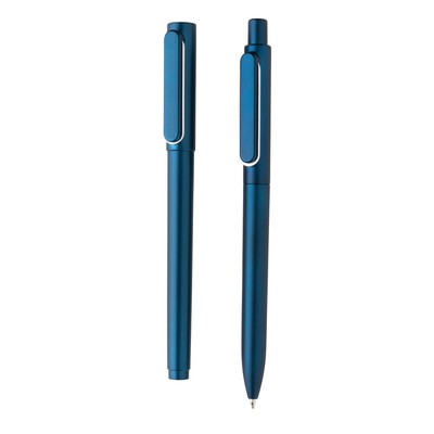 Zestaw długopisów X6, 2 szt. z nadrukiem Twojego logo, materiał: metal, plastik, kolor: niebieski
