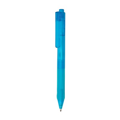 Długopis X9 z nadrukiem Twojego logo, materiał: silikon, kolor: niebieski