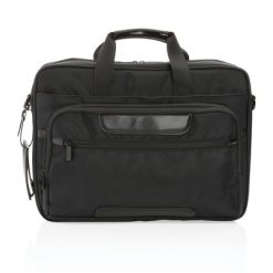 Torba na laptopa 15,6" Swiss Peak Voyager AWARE™ RPET z nadrukiem Twojego logo, materiał: rpet, kolor: czarny