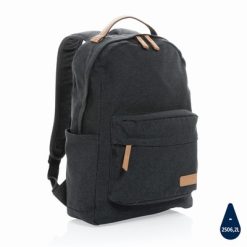 Plecak na laptopa 15,6" Impact AWARE™ z nadrukiem Twojego logo, materiał: pu, bawełna, kolor: czarny