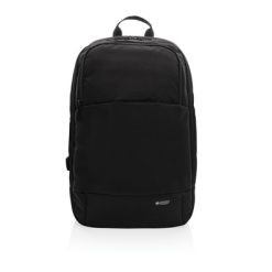 Plecak na laptopa 15,6" Swiss Peak AWARE™ RPET z nadrukiem Twojego logo, materiał: rpet, kolor: czarny