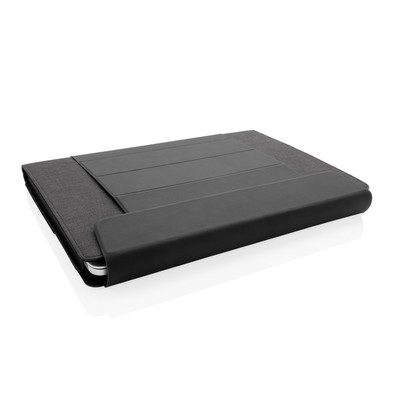 Pokrowiec na laptopa 15,4" 2 w 1 Fiko z nadrukiem Twojego logo, materiał: pu, rpet, kolor: czarny
