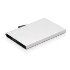 Etui na karty kredytowe C-Secure, ochrona RFID z nadrukiem Twojego logo, materiał: aluminium, kolor: srebrny Etui na karty kredytowe C-Secure, ochrona RFID z nadrukiem Twojego logo, materiał: aluminium, kolor: srebrny