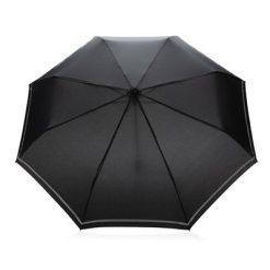 Mały parasol 20.5" AWARE™ RPET z nadrukiem Twojego logo, materiał: metal, rpet, kolor: czarny