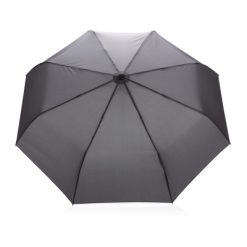 Bambusowy parasol automatyczny 21" AWARE™ RPET z nadrukiem Twojego logo, materiał: metal, rpet, kolor: szary