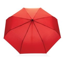 Bambusowy parasol automatyczny 21" AWARE™ RPET z nadrukiem Twojego logo, materiał: metal, rpet, kolor: czerwony Bambusowy parasol automatyczny 21" AWARE™ RPET z nadrukiem Twojego logo, materiał: metal, rpet, kolor: czerwony