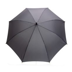 Bambusowy parasol automatyczny 23" AWARE™ RPET z nadrukiem Twojego logo, materiał: metal, rpet, kolor: czarny