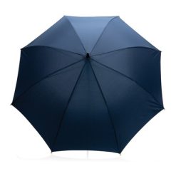 Bambusowy parasol automatyczny 23" AWARE™ RPET z nadrukiem Twojego logo, materiał: metal, rpet, kolor: niebieski