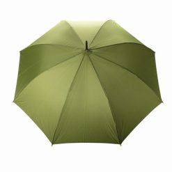Bambusowy parasol automatyczny 27" AWARE™ RPET z nadrukiem Twojego logo, materiał: metal, rpet, kolor: zielony Bambusowy parasol automatyczny 27" AWARE™ RPET z nadrukiem Twojego logo, materiał: metal, rpet, kolor: zielony