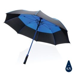 Parasol sztormowy 27", automatyczny Impact AWARE™ rPET z nadrukiem Twojego logo, materiał: metal, rpet, kolor: niebieski