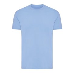 Koszulka z bawełny z recyklingu Iqoniq Bryce z nadrukiem Twojego logo, kolor: błękitny