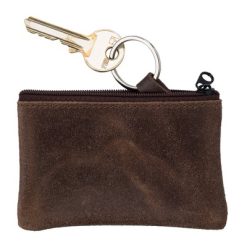 Skórzane etui na klucze, portmonetka, brelok do kluczy z nadrukiem Twojego logo, materiał: metal, skóra, kolor: brązowy