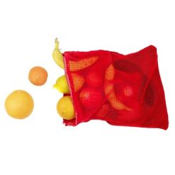 Bawełniany worek na owoce i warzywa, duży | Kelly z nadrukiem Twojego logo, materiał: bawełna, kolor: czerwony