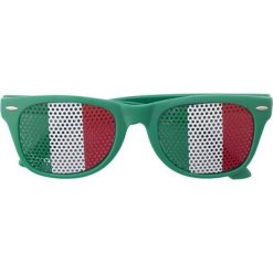 Okulary przeciwsłoneczne z nadrukiem Twojego logo, materiał: plastik, kolor: biało-zielony