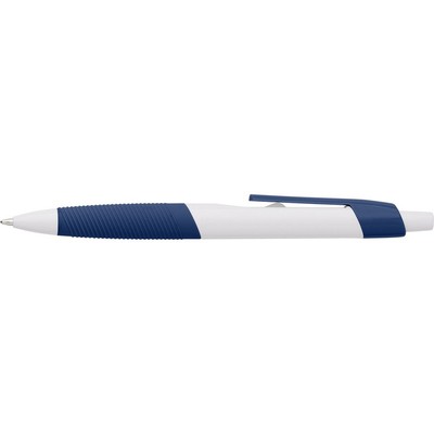 Długopis z nadrukiem Twojego logo, materiał: guma, kolor: niebieski