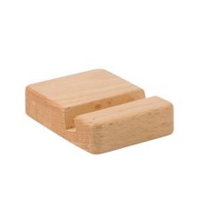 Stojak na telefon z nadrukiem Twojego logo, materiał: drewno, kolor: drewno Stojak na telefon z nadrukiem Twojego logo, materiał: drewno, kolor: drewno