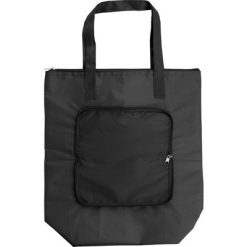 Składana torba termoizolacyjna, torba na zakupy z nadrukiem Twojego logo, materiał: metal, plastik, poliester, kolor: czarny
