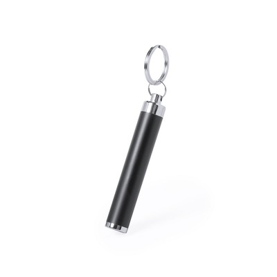 Brelok do kluczy, lampka 1 LED z nadrukiem Twojego logo, materiał: plastik, kolor: czarny