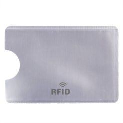 Etui na kartę kredytową, ochrona RFID z nadrukiem Twojego logo, materiał: aluminium, kolor: srebrny Etui na kartę kredytową, ochrona RFID z nadrukiem Twojego logo, materiał: aluminium, kolor: srebrny