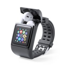 Monitor aktywności, bezprzewodowy zegarek wielofunkcyjny, bezprzewodowe słuchawki douszne z nadrukiem Twojego logo, materiał: tpu, kolor: czarny