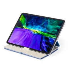 Notatnik RPET ok. A5, stojak na telefon, stojak na tablet z nadrukiem Twojego logo, materiał: pp, poliester, rpet, słoma pszeniczna, kolor: niebieski Notatnik RPET ok. A5, stojak na telefon, stojak na tablet z nadrukiem Twojego logo, materiał: pp, poliester, rpet, słoma pszeniczna, kolor: niebieski