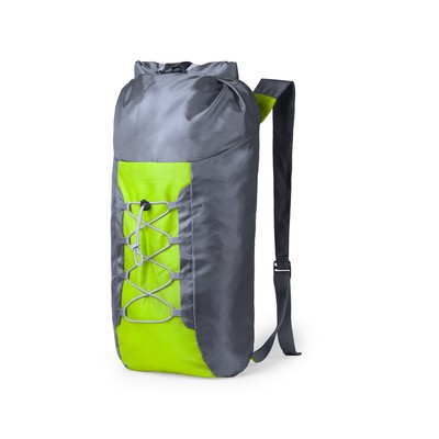 Składany plecak z nadrukiem Twojego logo, materiał: poliester, ripstop, kolor: jasnozielony