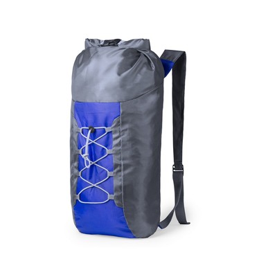 Składany plecak z nadrukiem Twojego logo, materiał: poliester, ripstop, kolor: niebieski