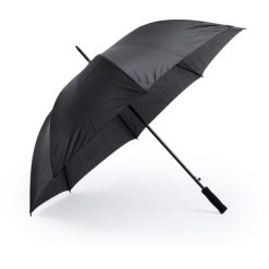 Duży wiatroodporny parasol automatyczny z nadrukiem Twojego logo, materiał: poliester, kolor: czarny