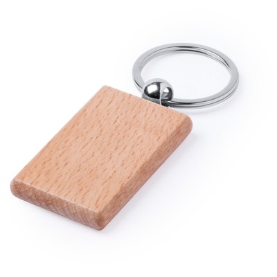 Drewniany brelok do kluczy z nadrukiem Twojego logo, materiał: drewno, kolor: brązowy