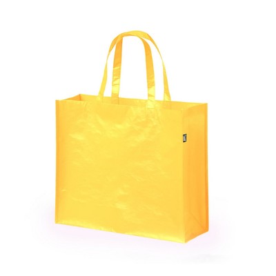 Torba RPET na zakupy z nadrukiem Twojego logo, materiał: poliester, rpet, kolor: żółty