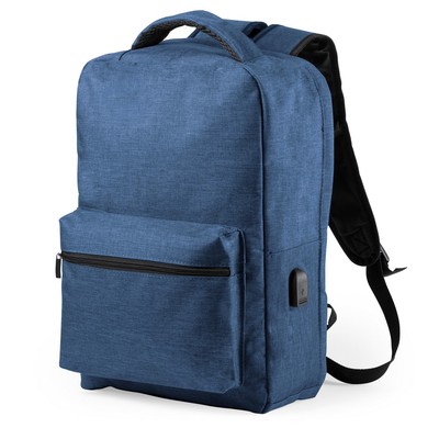 Plecak na laptopa 15", chroniący przed kieszonkowcami, ochrona RFID z nadrukiem Twojego logo, materiał: poliester, kolor: niebieski