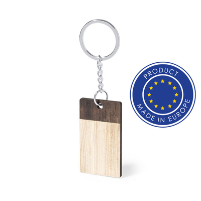 Drewniany brelok do kluczy z nadrukiem Twojego logo, materiał: drewno, kolor: neutralny