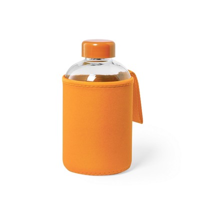 Szklana butelka 600 ml z nadrukiem Twojego logo, kolor: pomarańczowy