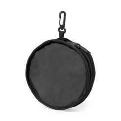 Podwójna miska dla psa RPET, składana, karabińczyk z nadrukiem Twojego logo, materiał: poliester, rpet, kolor: czarny