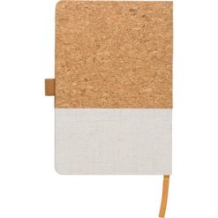 Notatnik A5 z nadrukiem Twojego logo, materiał: papier, korek, poliester, juta, bawełna, spandex, kolor: biały Notatnik A5 z nadrukiem Twojego logo, materiał: papier, korek, poliester, juta, bawełna, spandex, kolor: biały