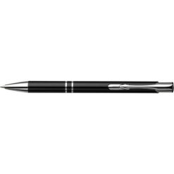 Długopis z aluminium z recyklingu z nadrukiem Twojego logo, materiał: metal, plastik, aluminium, kolor: czarny