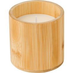 Świeczka z nadrukiem Twojego logo, materiał: bambus, wosk, kolor: brązowy