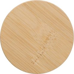 Świeczka zapachowa z nadrukiem Twojego logo, materiał: bambus, szkło, kolor: czerwony Świeczka zapachowa z nadrukiem Twojego logo, materiał: bambus, szkło, kolor: czerwony