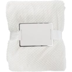 Koc polarowy z nadrukiem Twojego logo, materiał: papier, poliester, polar, kolor: beżowy