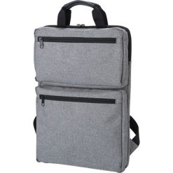 Plecak na laptopa 15" z nadrukiem Twojego logo, materiał: plastik, pu, poliester, kolor: grafitowy Plecak na laptopa 15" z nadrukiem Twojego logo, materiał: plastik, pu, poliester, kolor: grafitowy