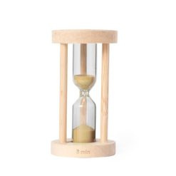 Szklana klepsydra z nadrukiem Twojego logo, materiał: drewno, szkło, szkło borokrzemowe, kolor: neutralny Szklana klepsydra z nadrukiem Twojego logo, materiał: drewno, szkło, szkło borokrzemowe, kolor: neutralny