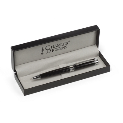 Długopis Charles Dickens® w pudełku z nadrukiem Twojego logo, materiał: metal, kolor: czarny